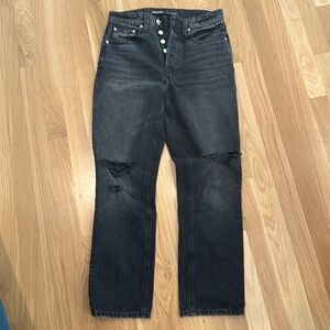 Grlfrnd black distressed denim jeans size 26 the Karolina